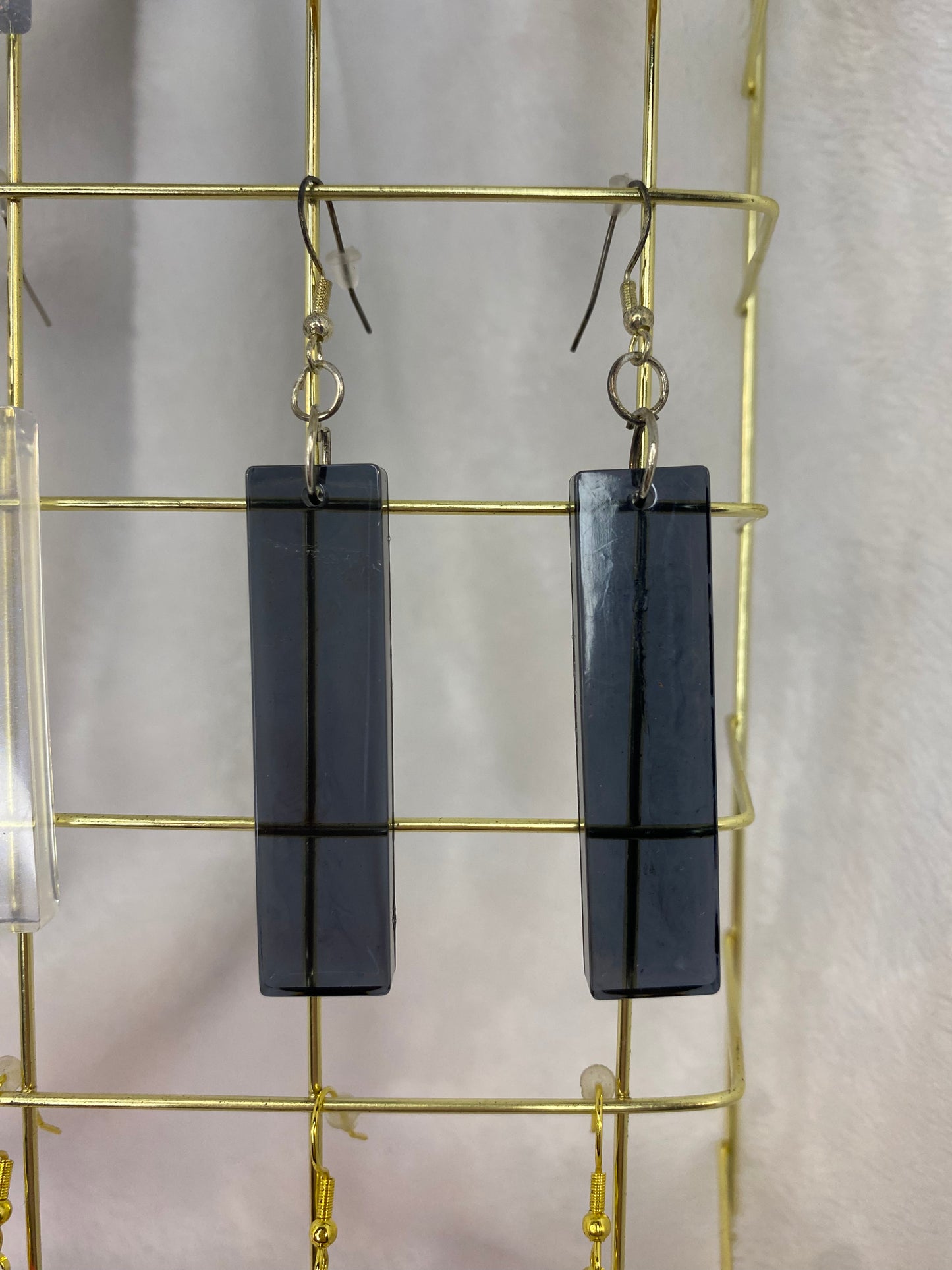 Extra Large Black Resin Earrings
