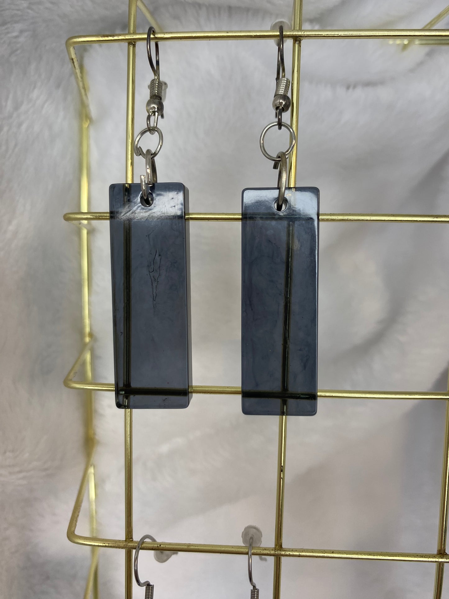 Large Black Resin Earrings