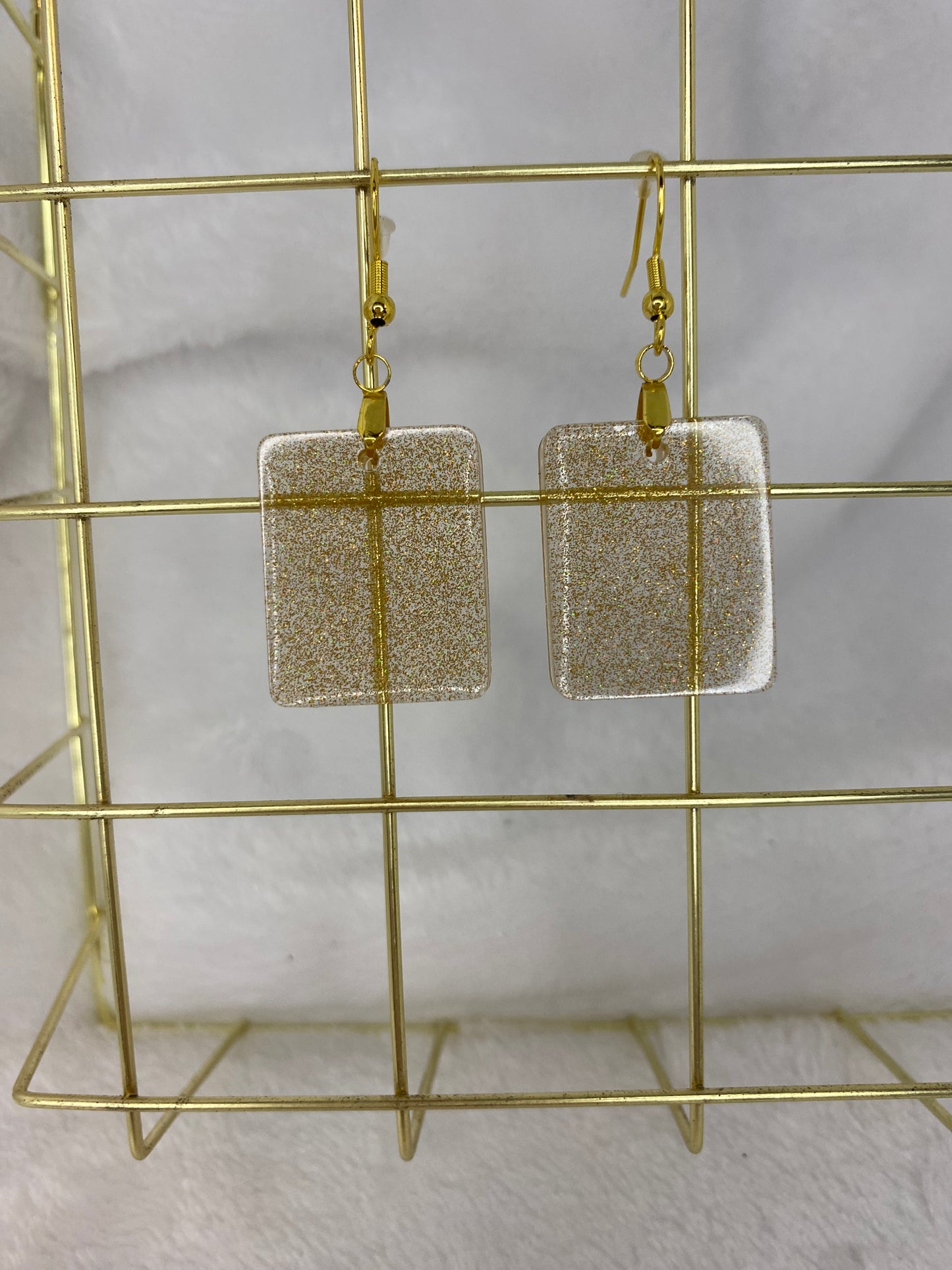 Gold Holographic Glitter Earrings