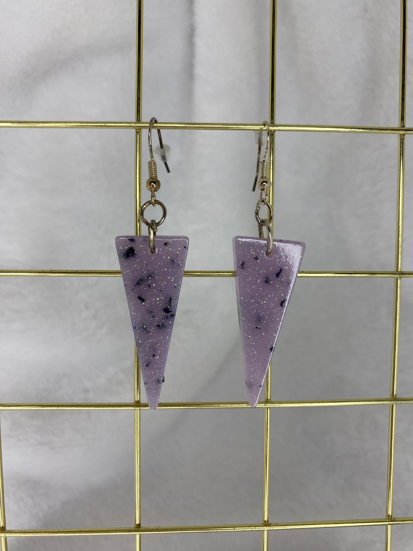 Medium Light Purple with Chunky Foil Earrings