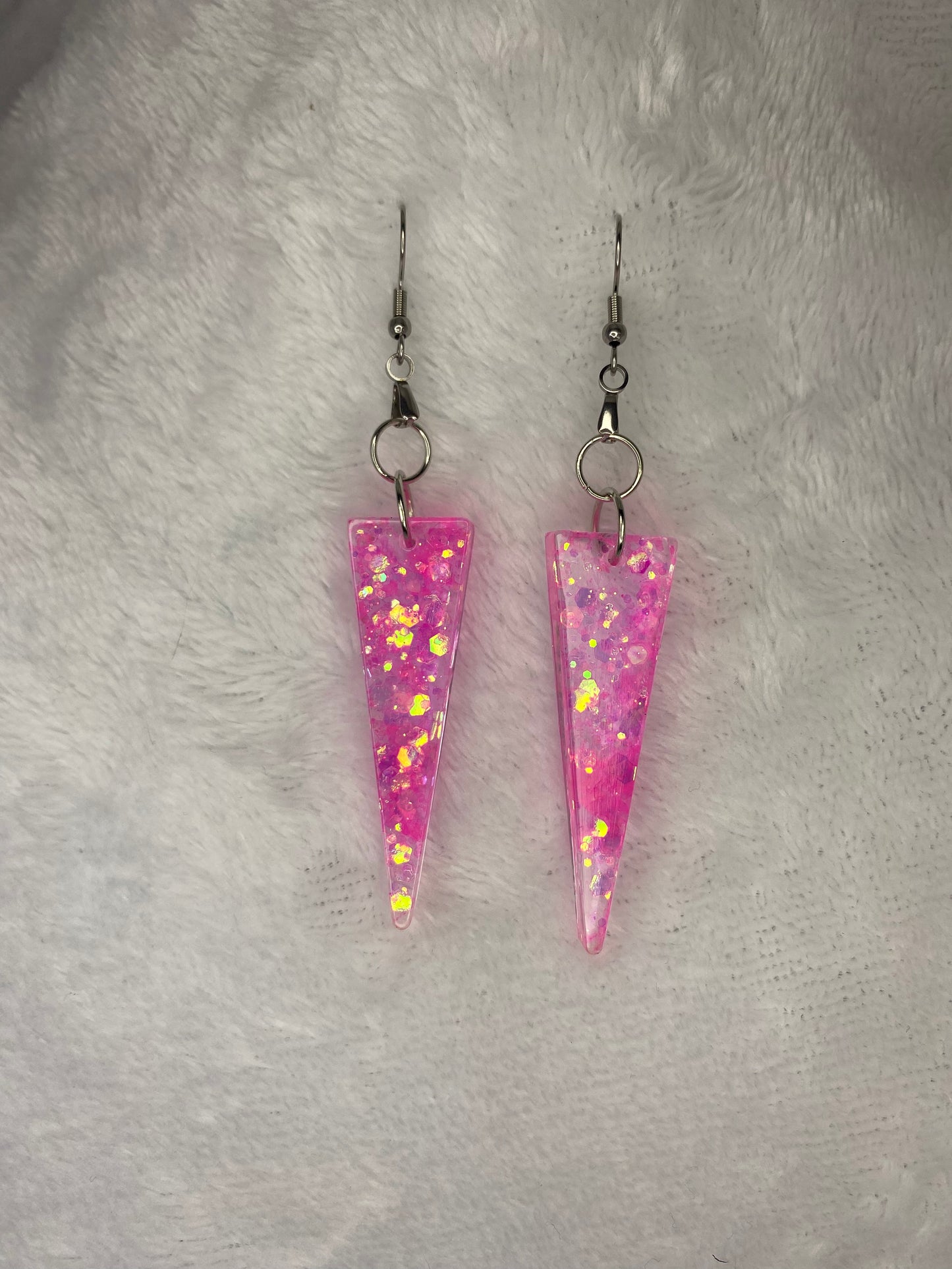 Hot Pink Chunky Glitter Earrings