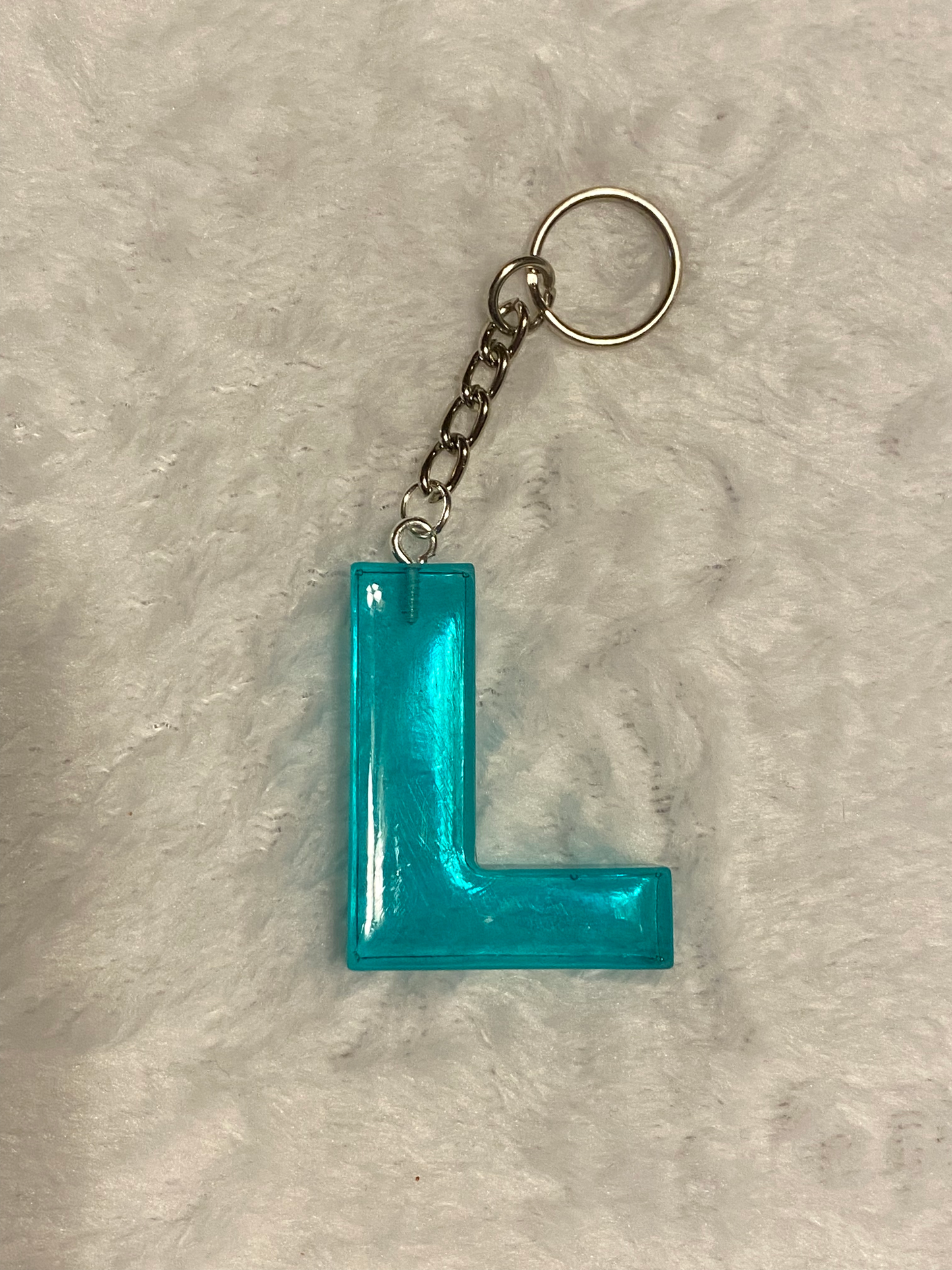 Turquoise Basic Font Letter Keychains