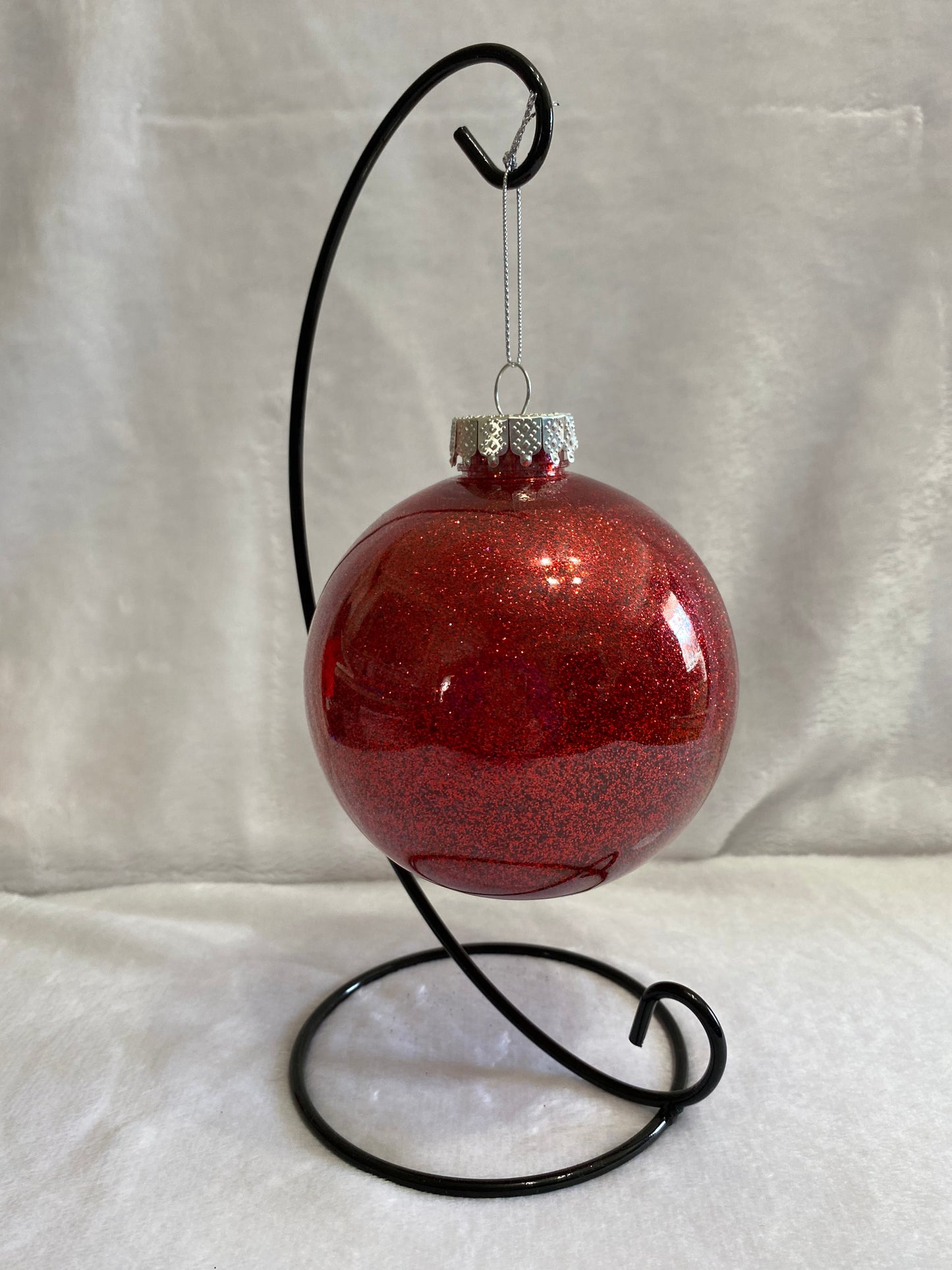 Red Fine Glitter Christmas Ornament Large