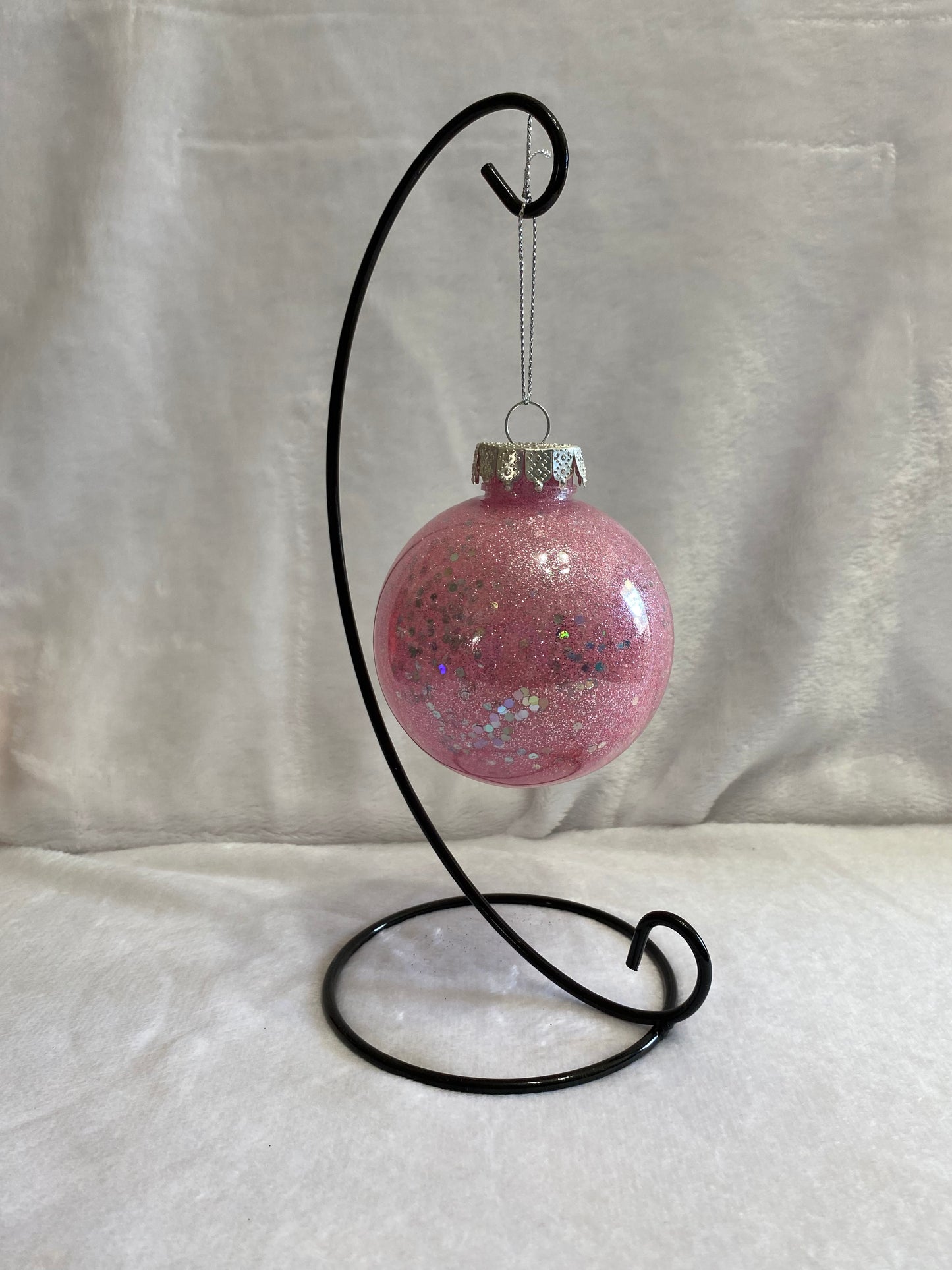 Pink & Chunky Glitter Christmas Ornament