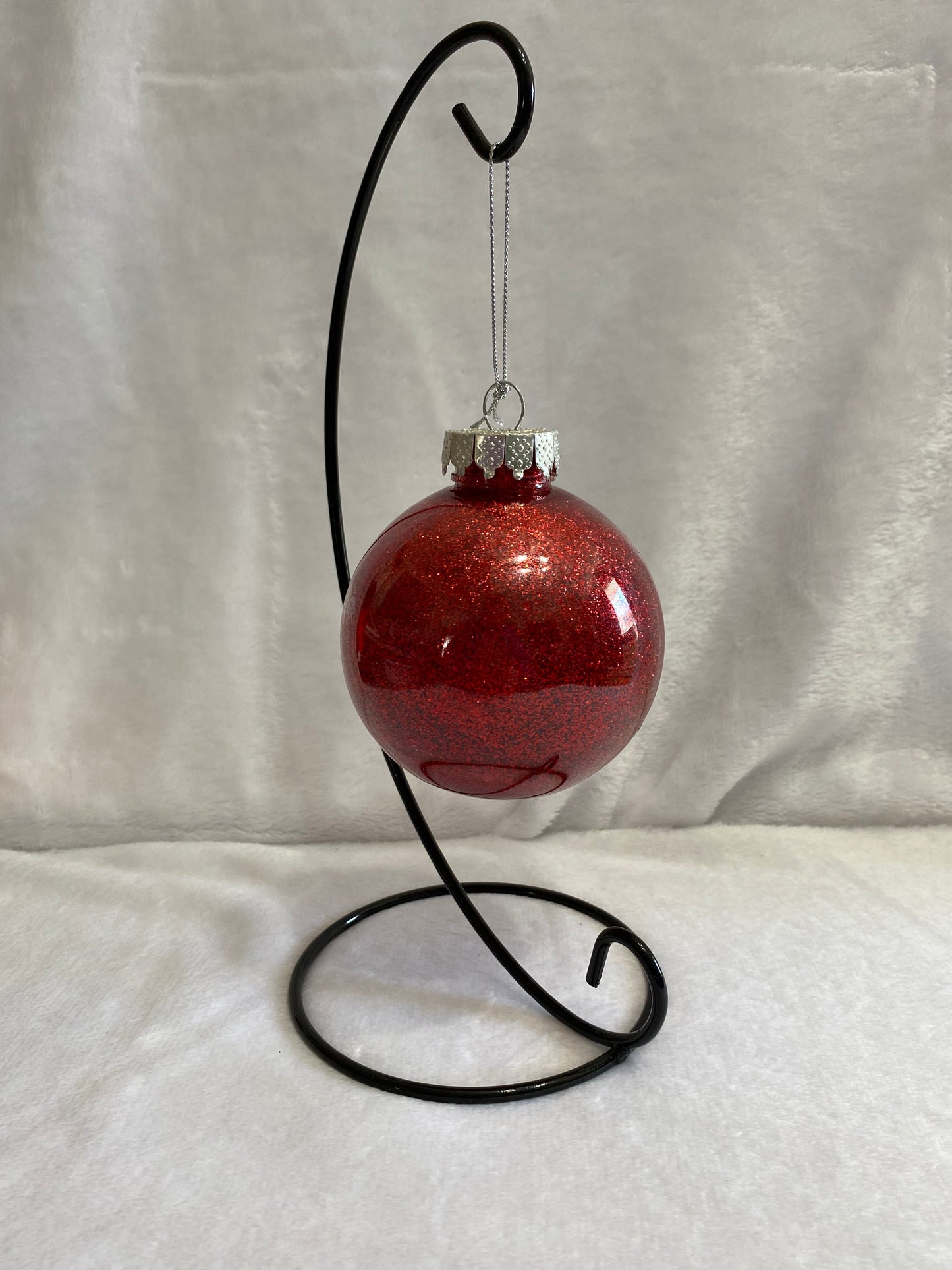 Red Glitter Christmas Ornament Small