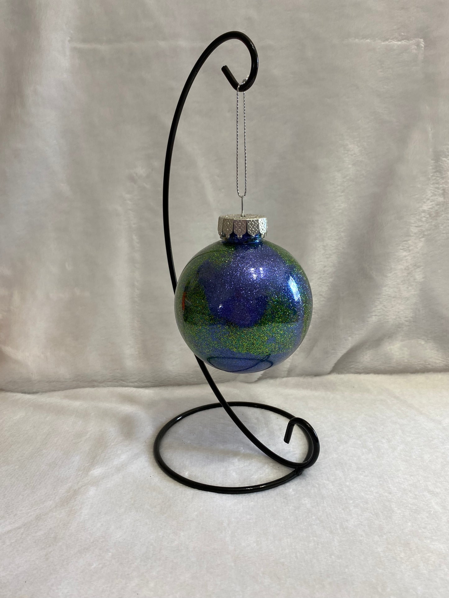 Blue & Green Glitter Christmas Ornament