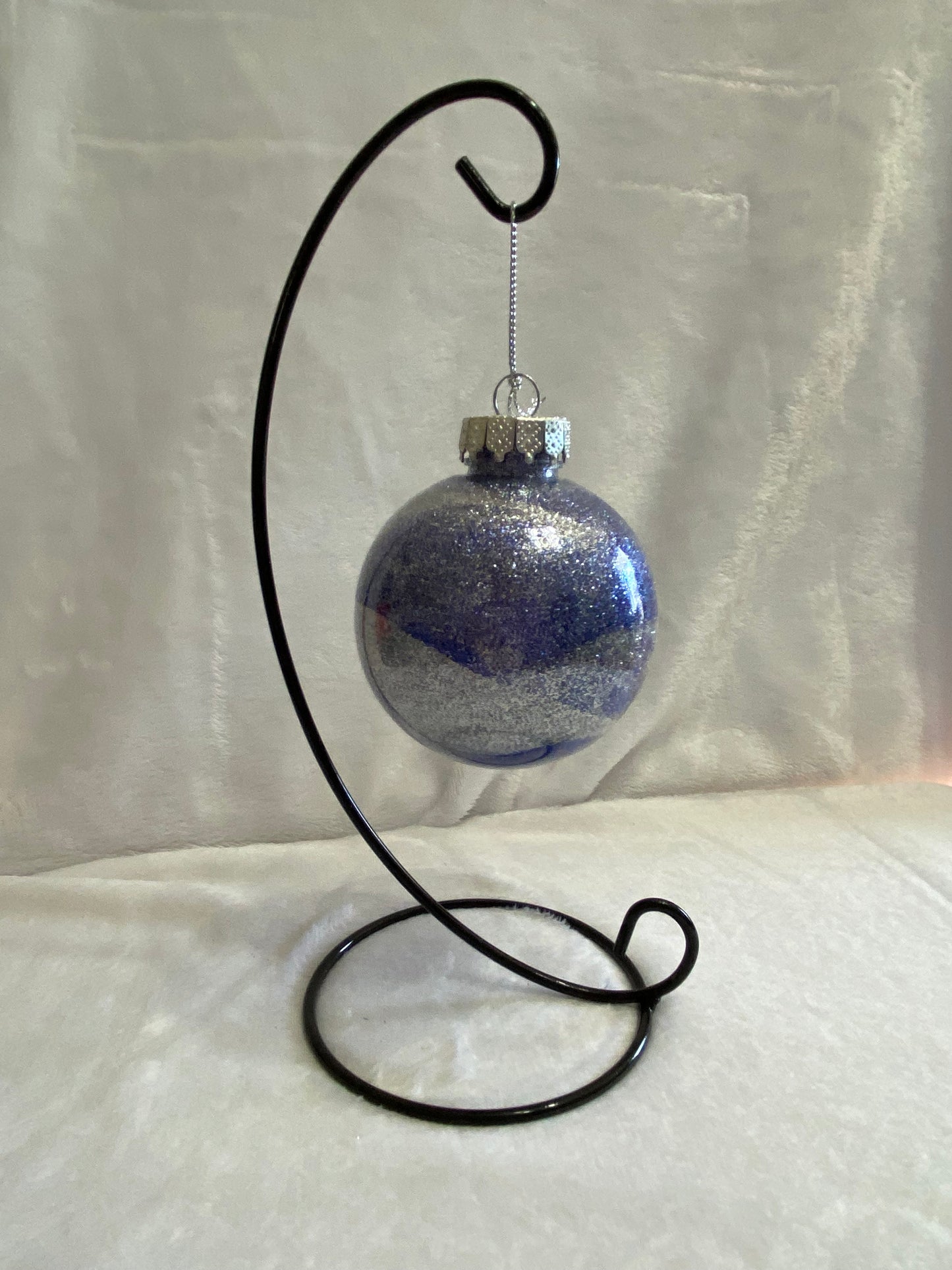 Blue & Silver Glitter Christmas Ornament