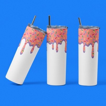 20 0z. Skinny Sublimation Tumblers- Candy Drips