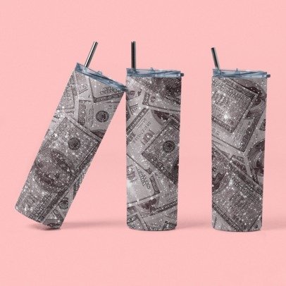 20 oz. Skinny Sublimation Tumbler- Bling Money