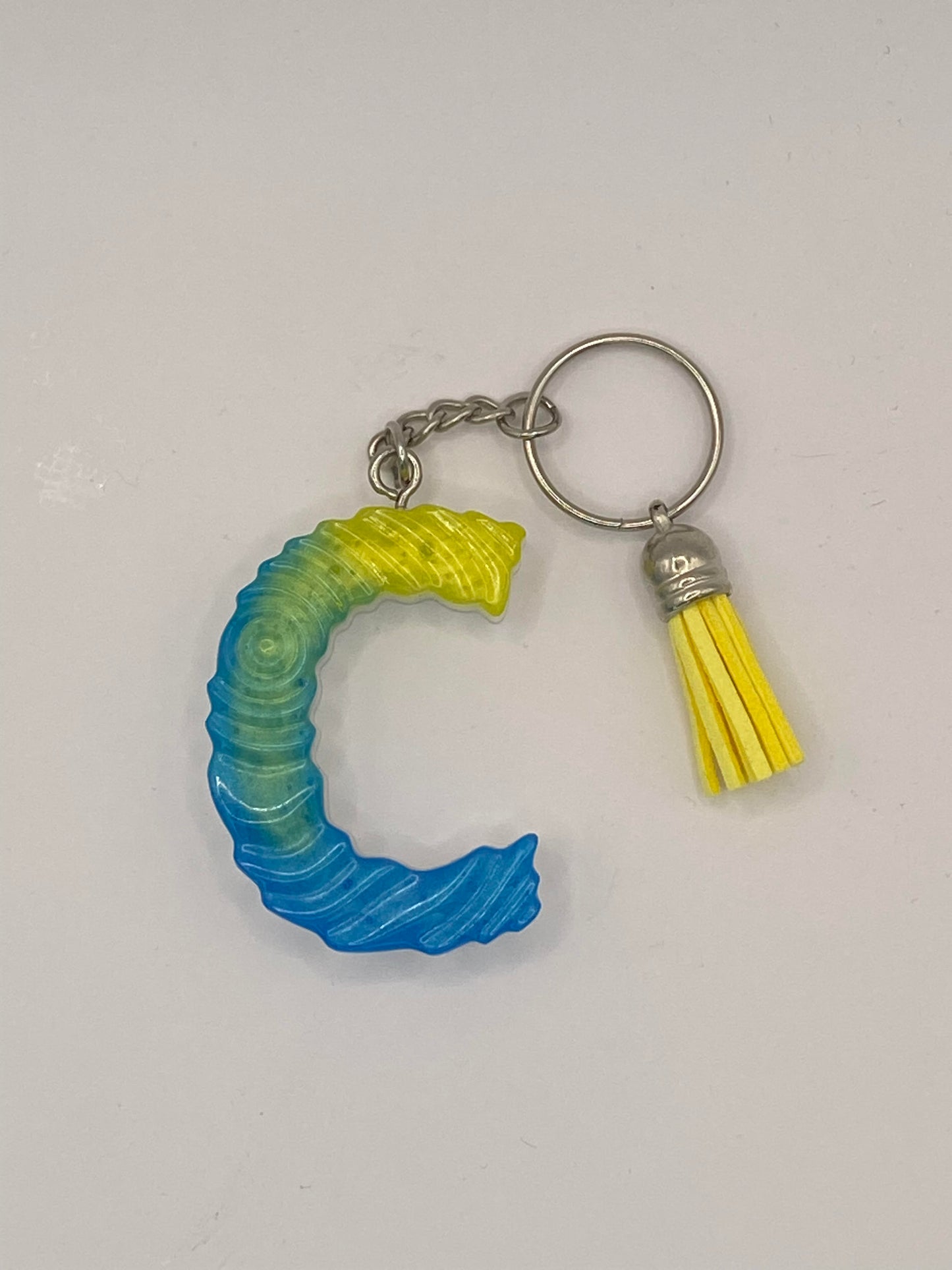 Multi Color Letter  with Ripple Pattern Keychains