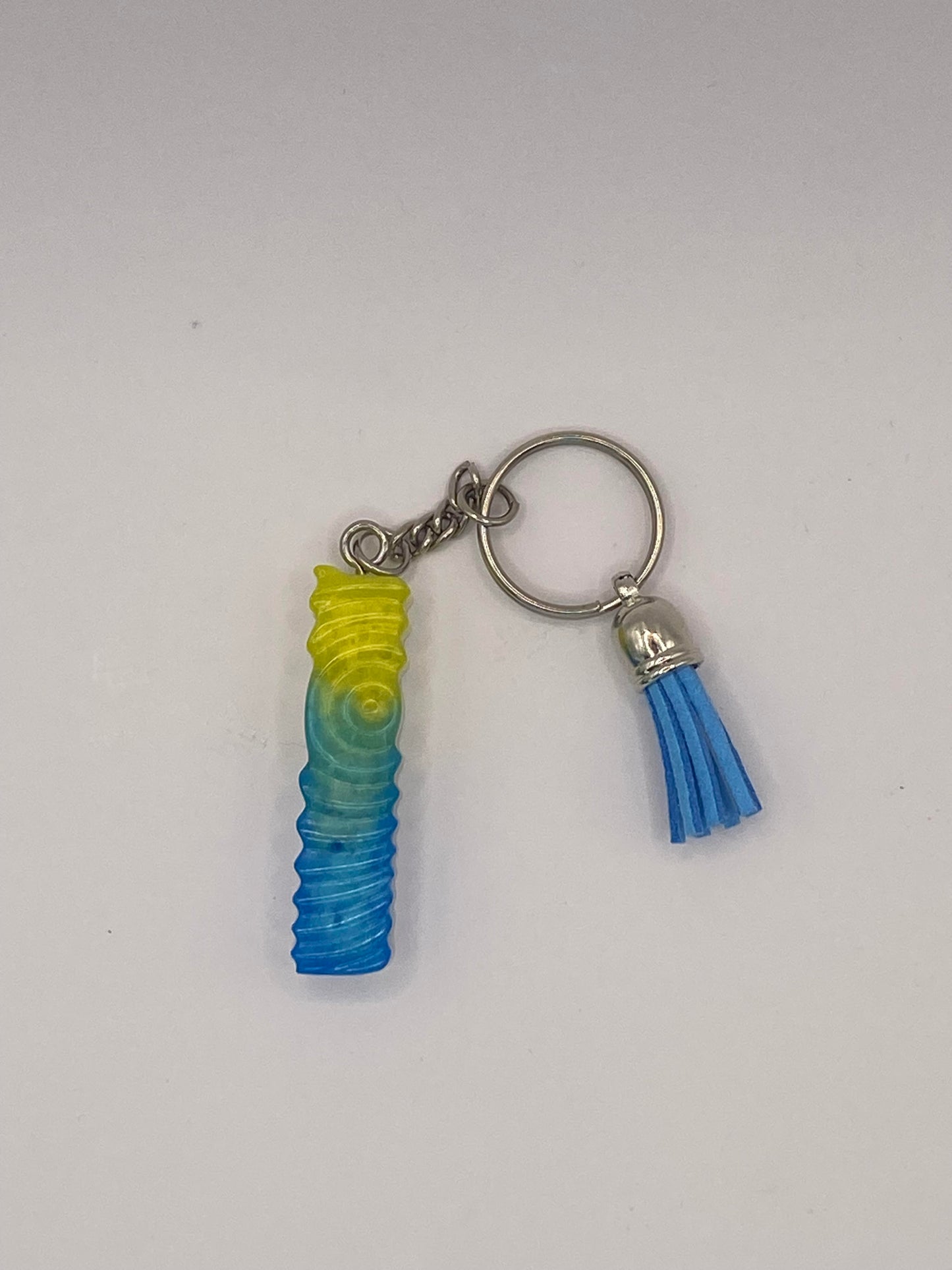 Multi Color Letter  with Ripple Pattern Keychains