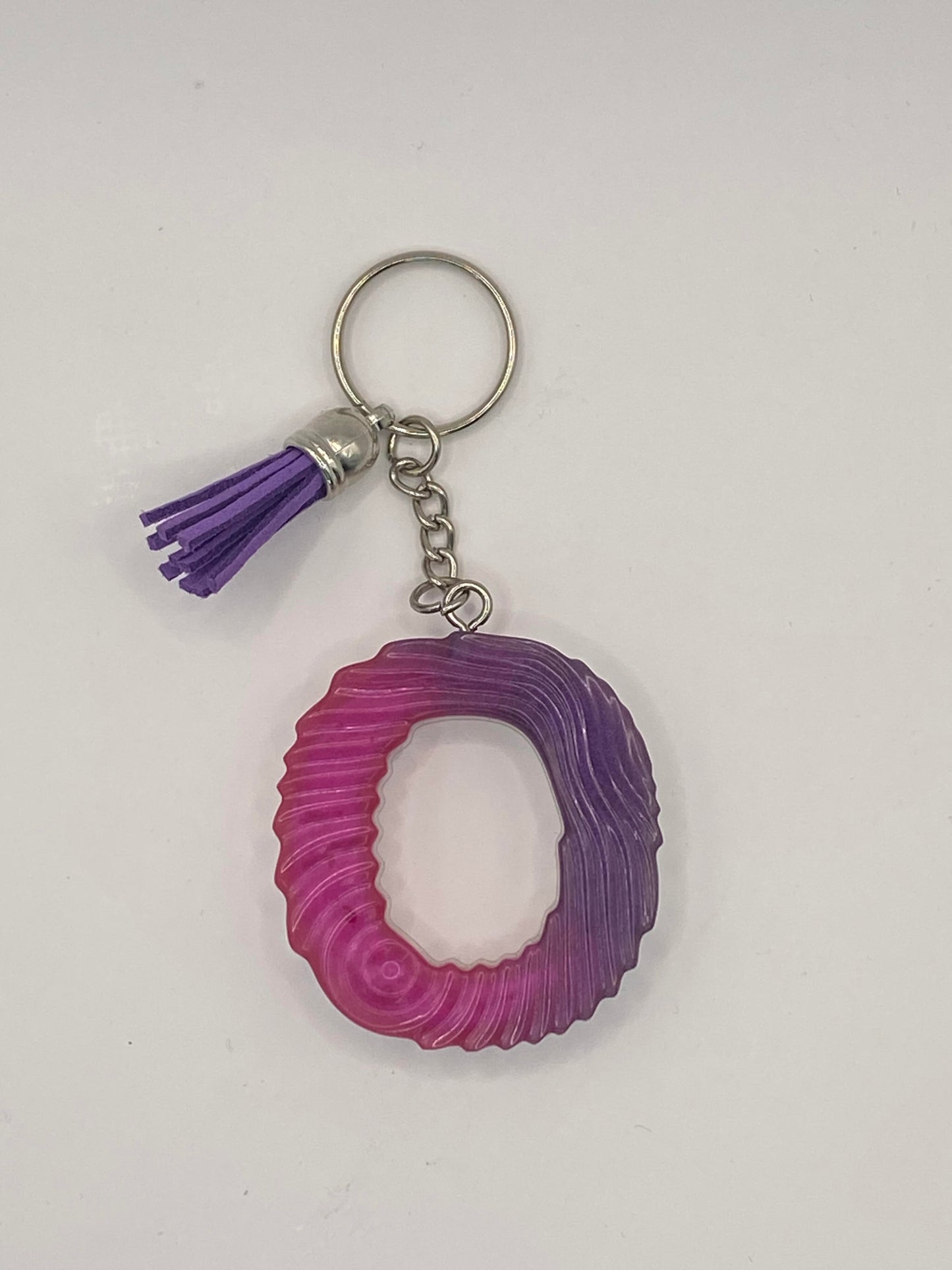 Multi Color Letter  with Ripple Pattern Keychains