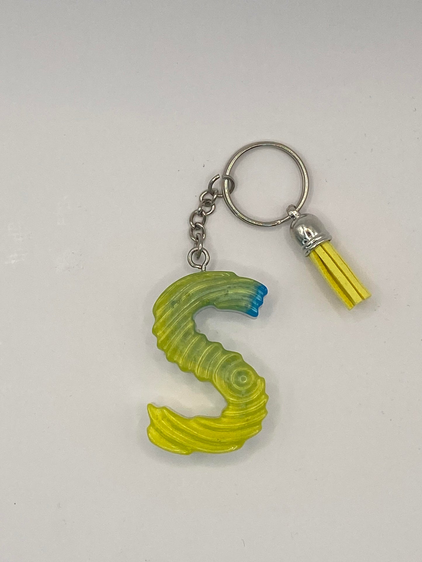 Multi Color Letter  with Ripple Pattern Keychains