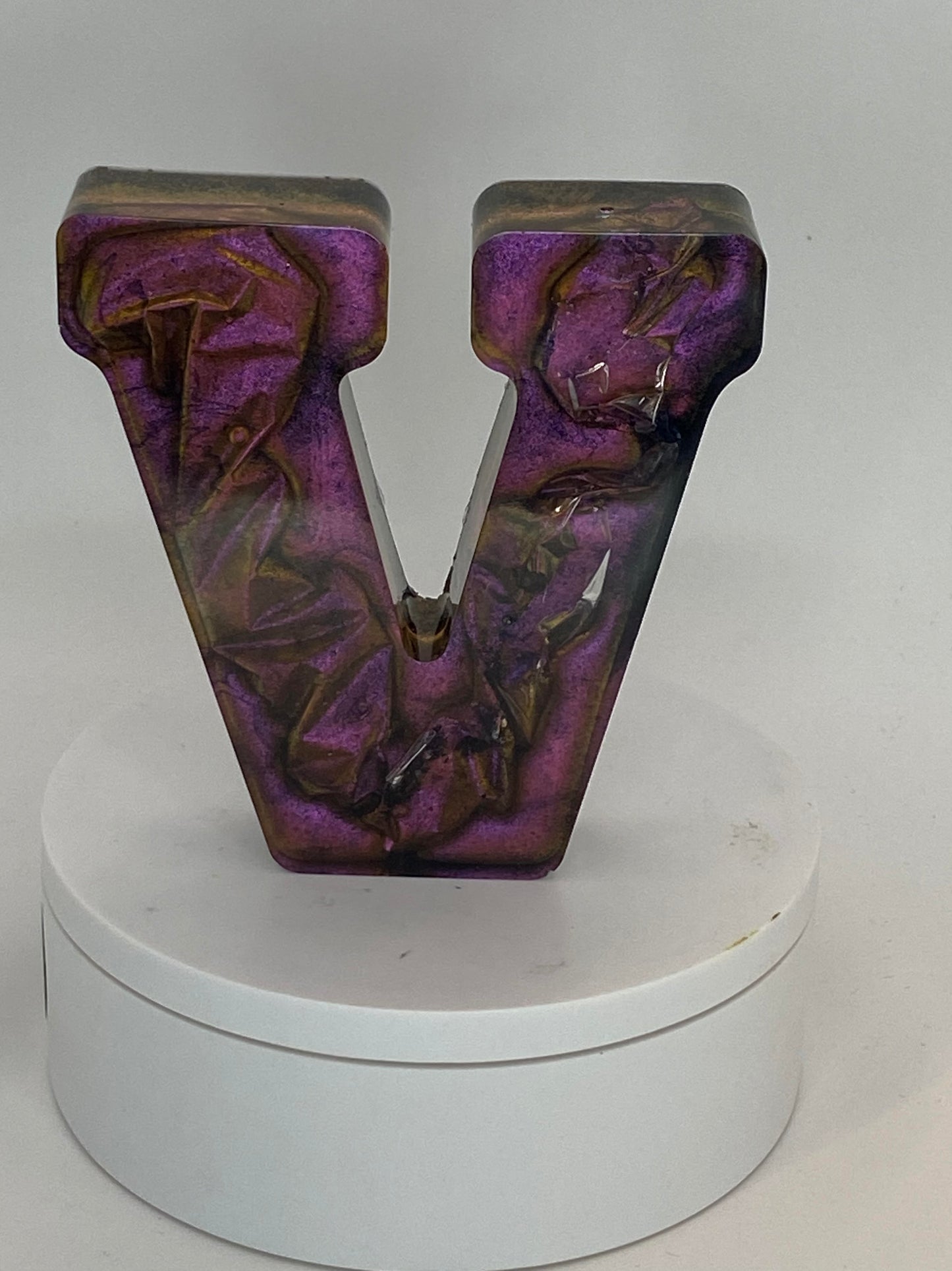 4 inch Resin Letters with Colorshift Mica Powders