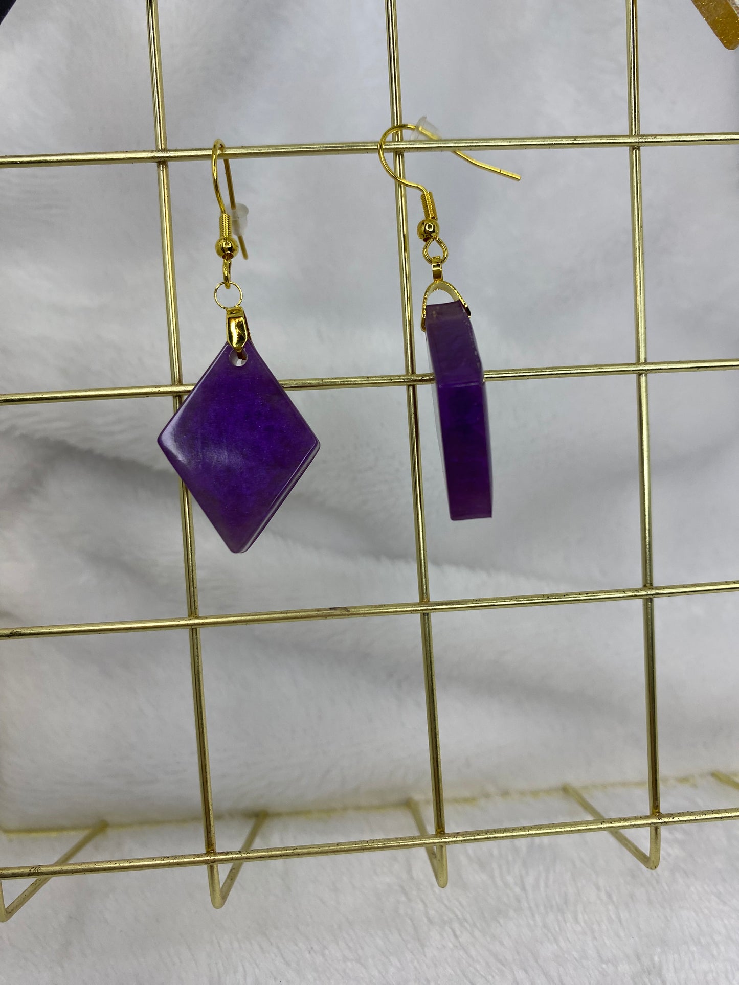Purple Resin Earrings