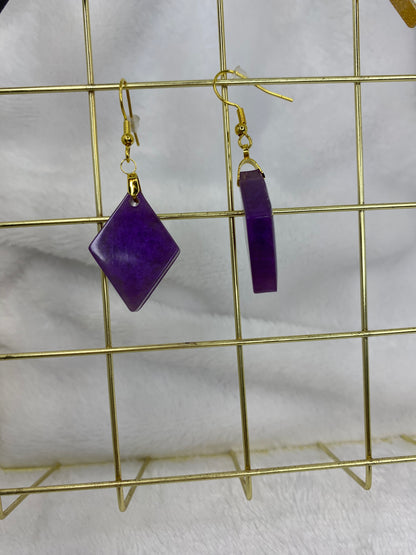Purple Resin Earrings
