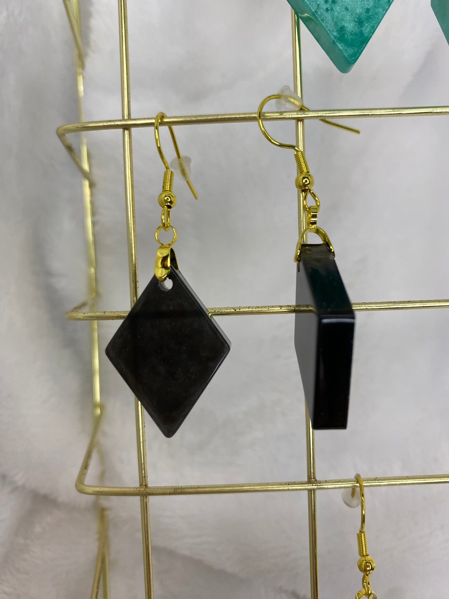 Black Resin Earrings