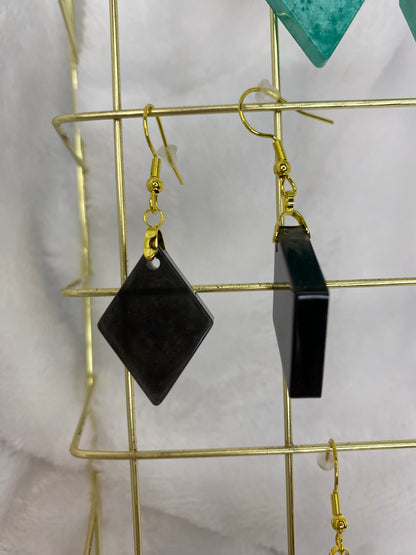 Black Resin Earrings