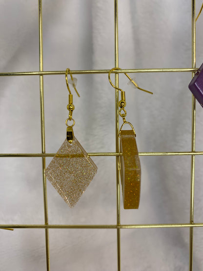 Gold Holographic Glitter Earrings