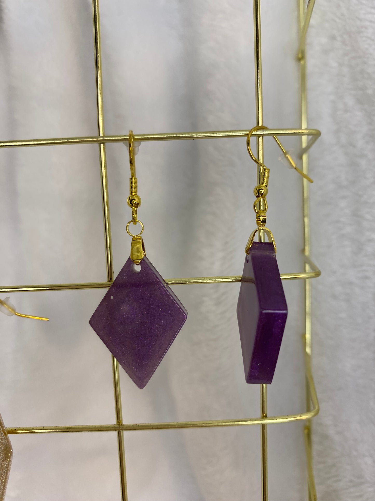 Purple Resin Earrings