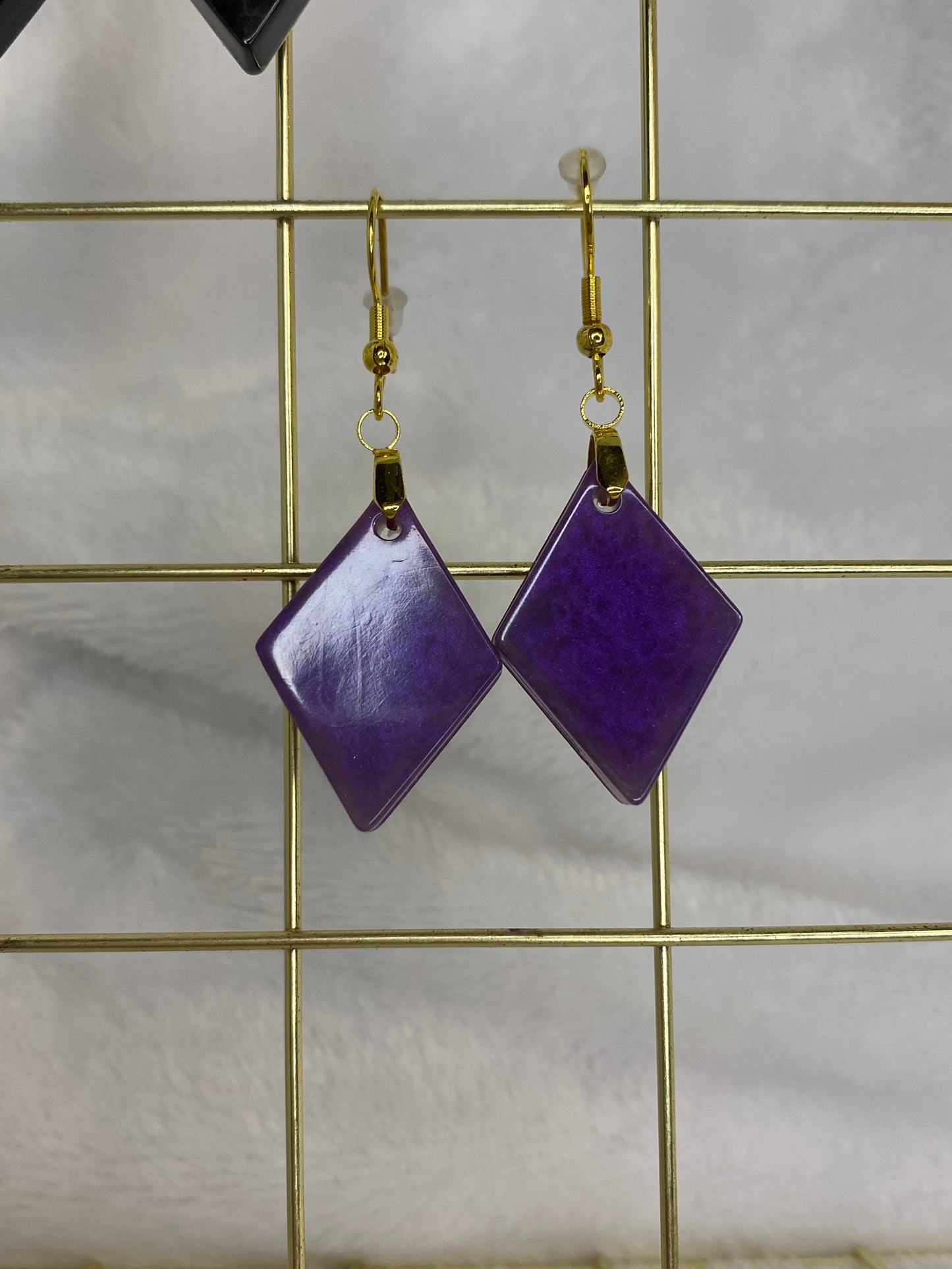 Purple Resin Earrings