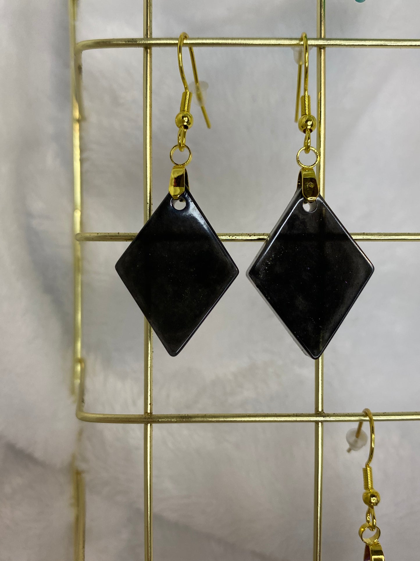 Black Resin Earrings