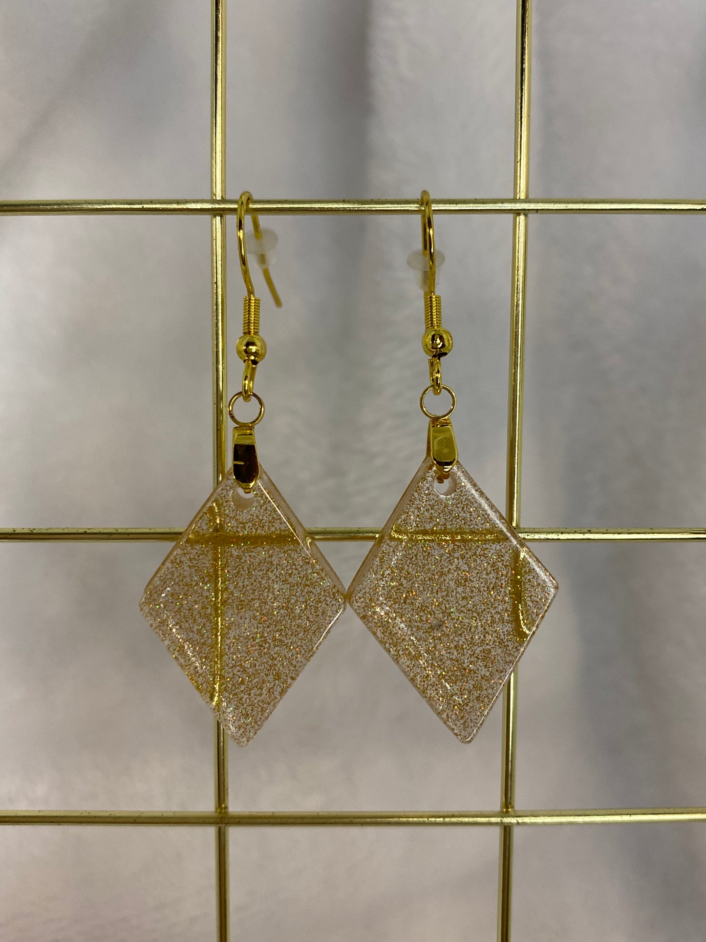 Gold Holographic Glitter Earrings