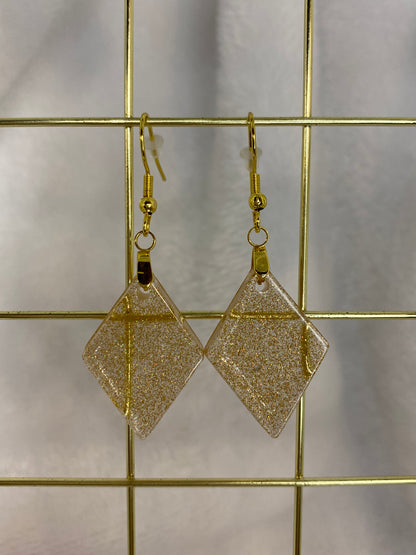 Gold Holographic Glitter Earrings