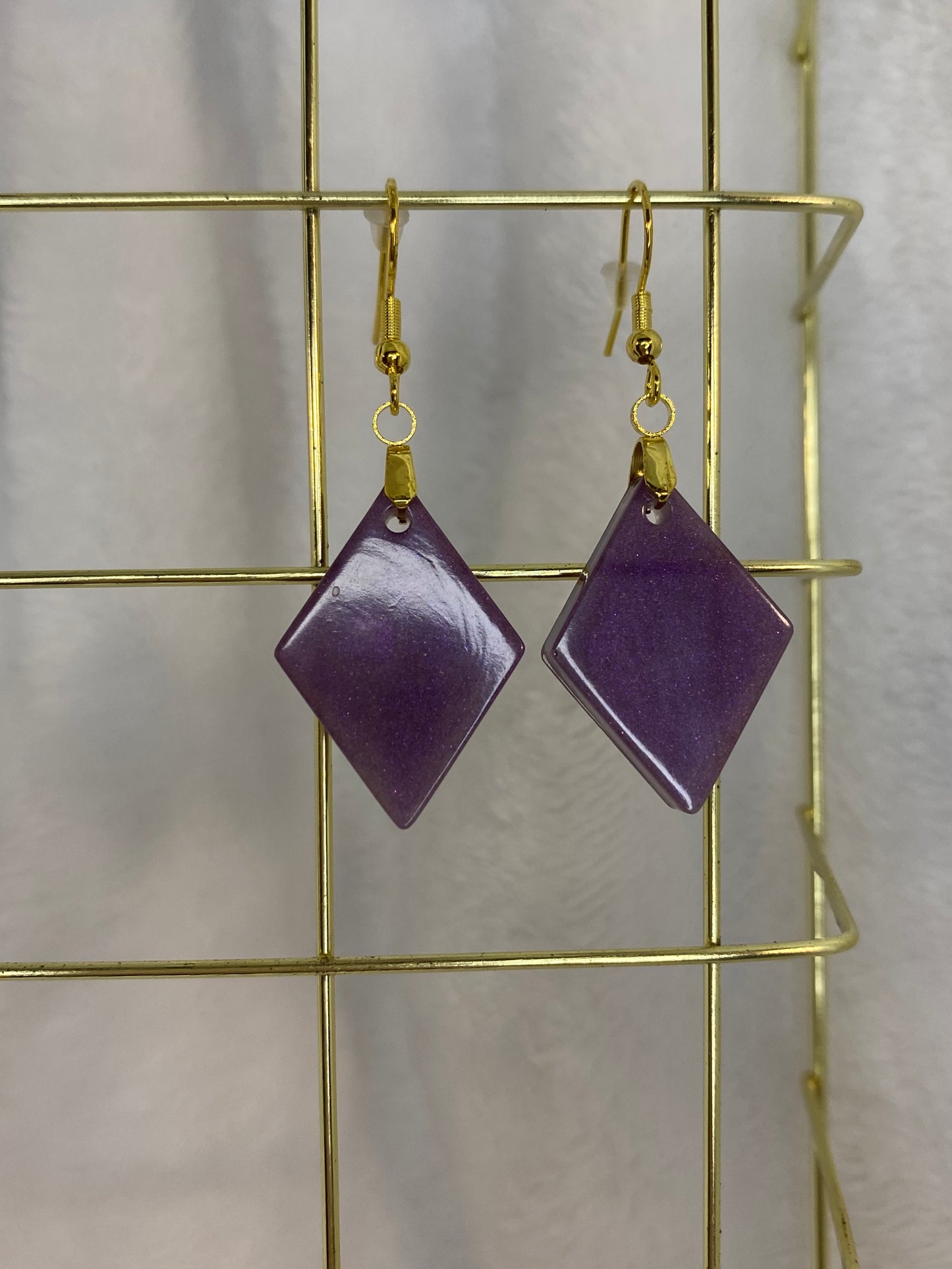 Purple Resin Earrings