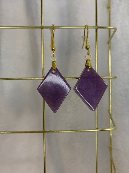 Purple Resin Earrings
