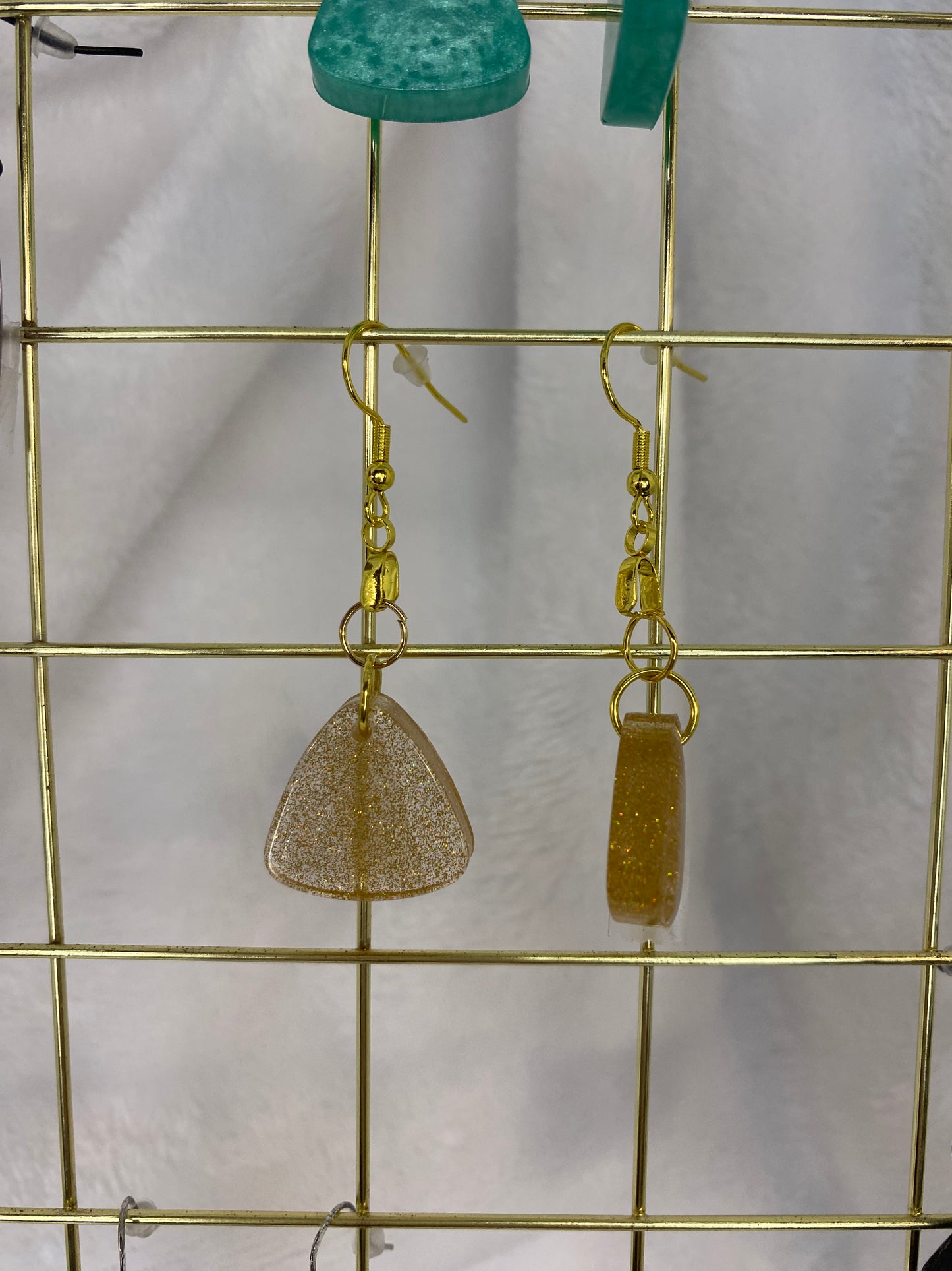 Gold Holographic Glitter Earrings