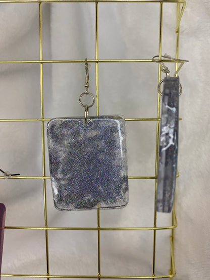 Holographic Glitter Earrings Rectangle Shaped