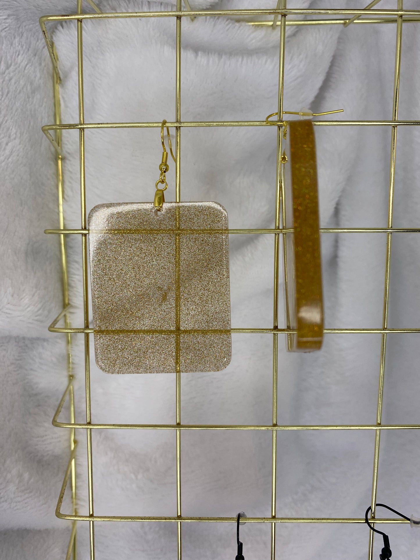 Gold Holographic Glitter Earrings