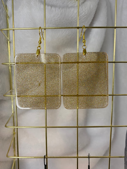 Gold Holographic Glitter Earrings