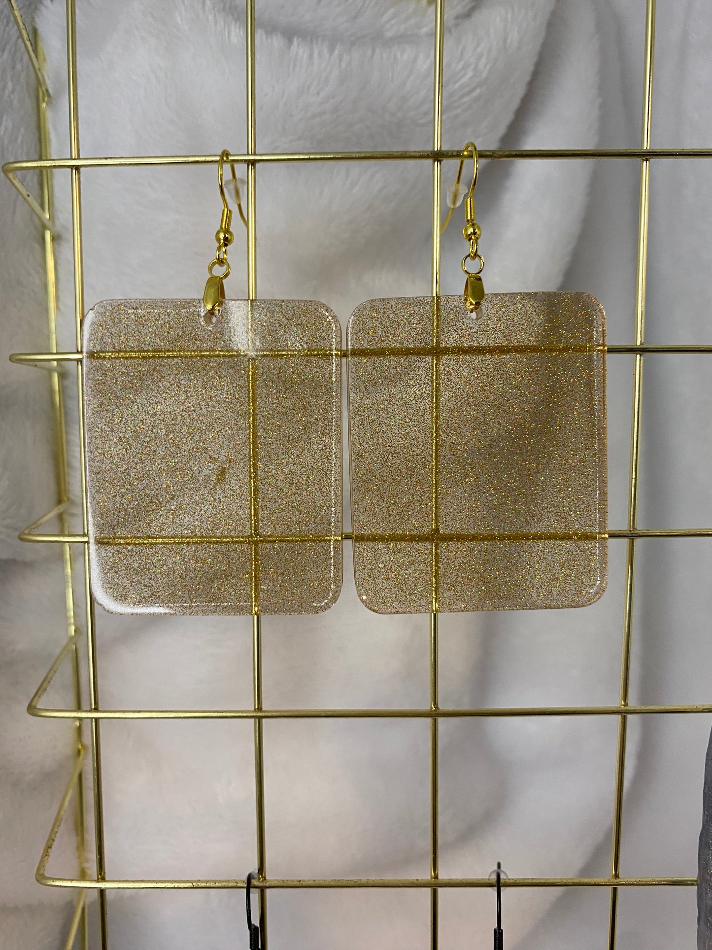 Gold Holographic Glitter Earrings