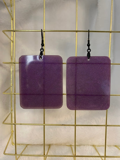Purple Resin Earrings