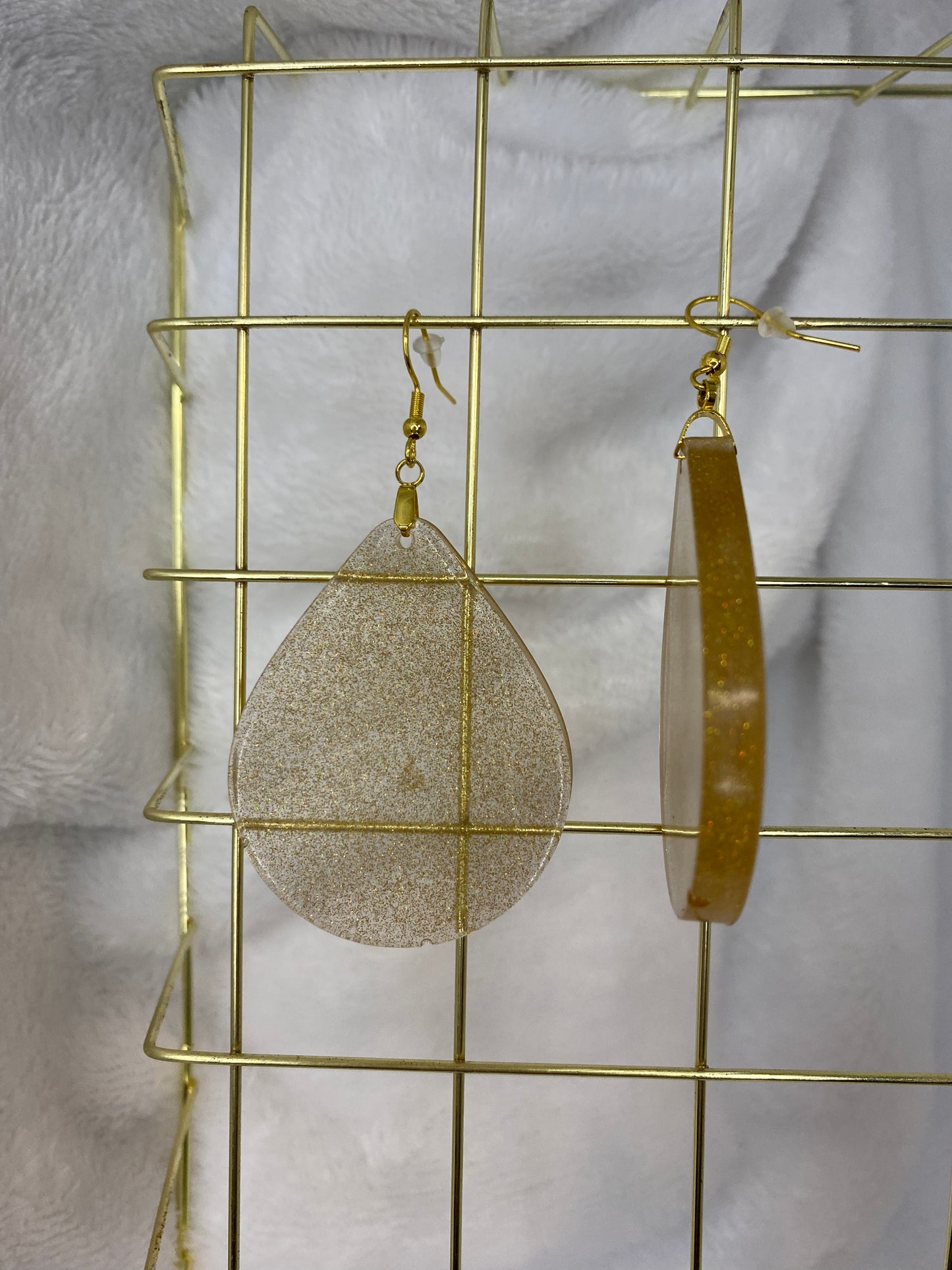 Gold Holographic Glitter Earrings
