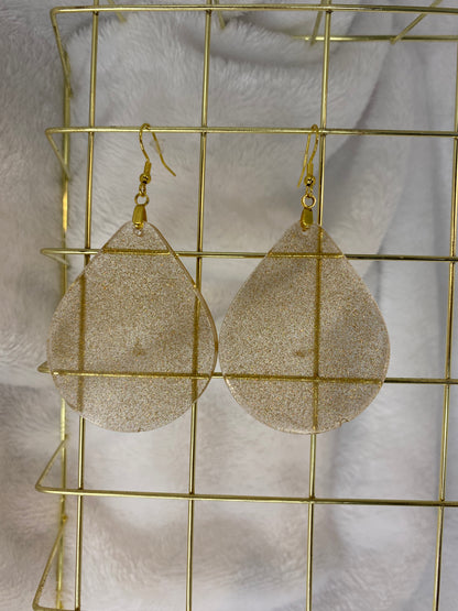 Gold Holographic Glitter Earrings