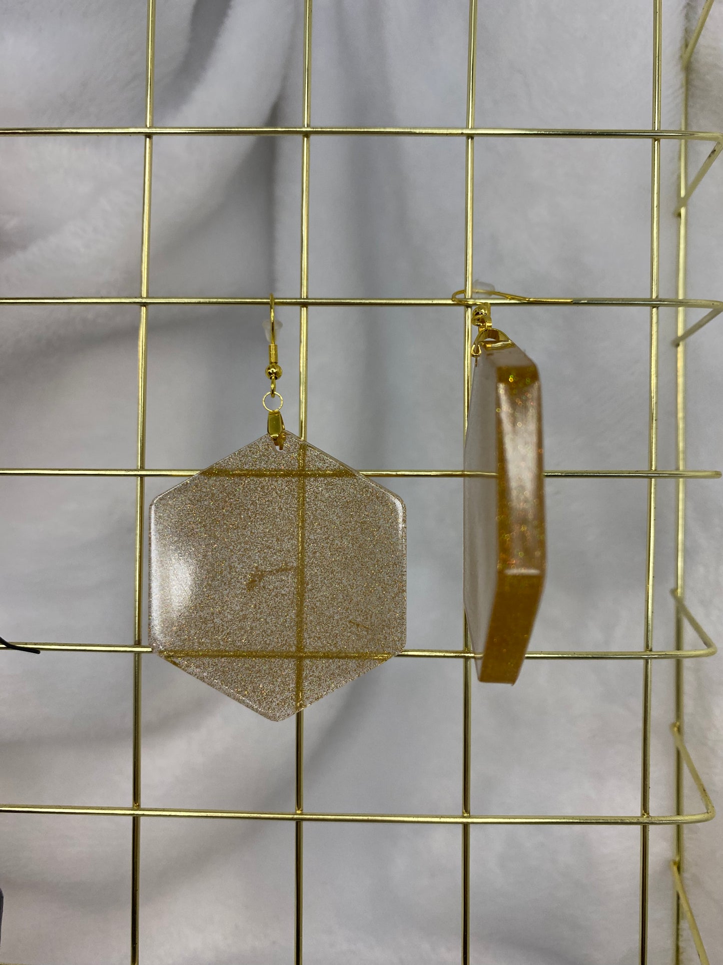 Gold Holographic Glitter Earrings