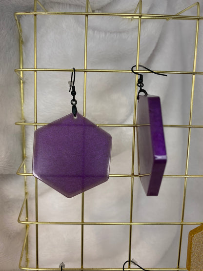 Purple Resin Earrings