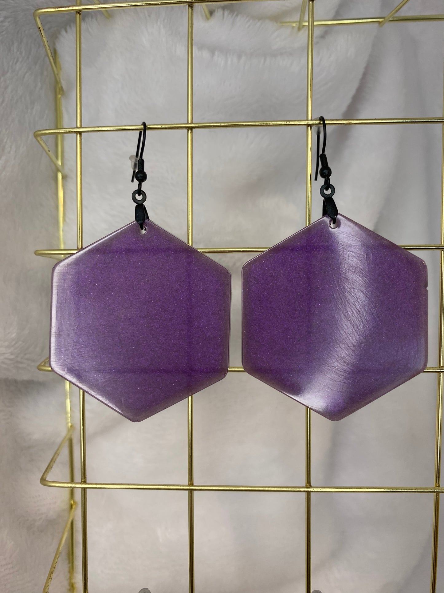 Purple Resin Earrings