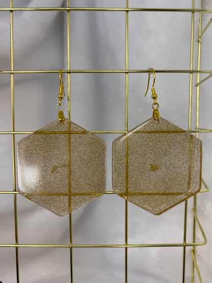 Gold Holographic Glitter Earrings