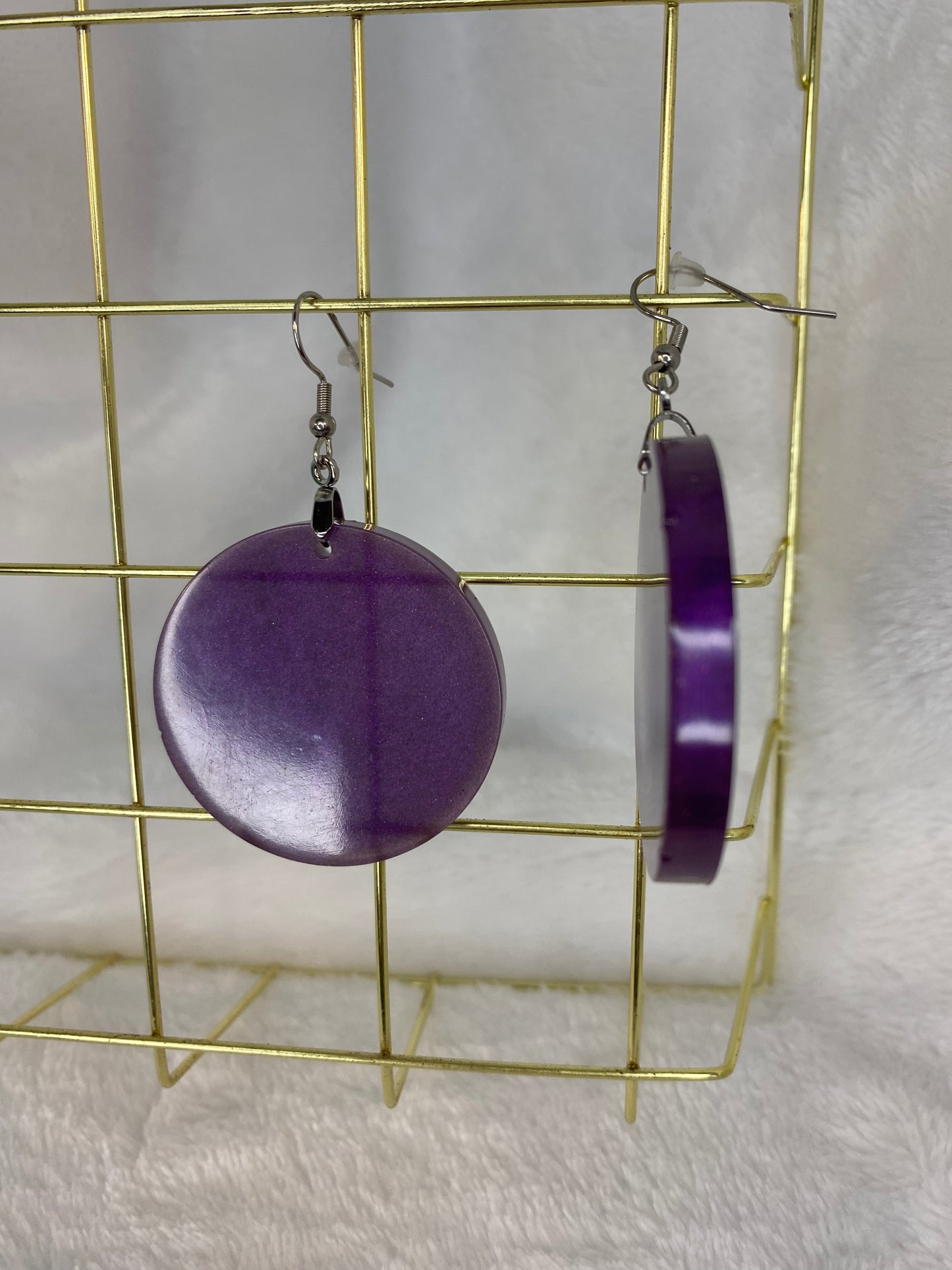 Purple Resin Earrings
