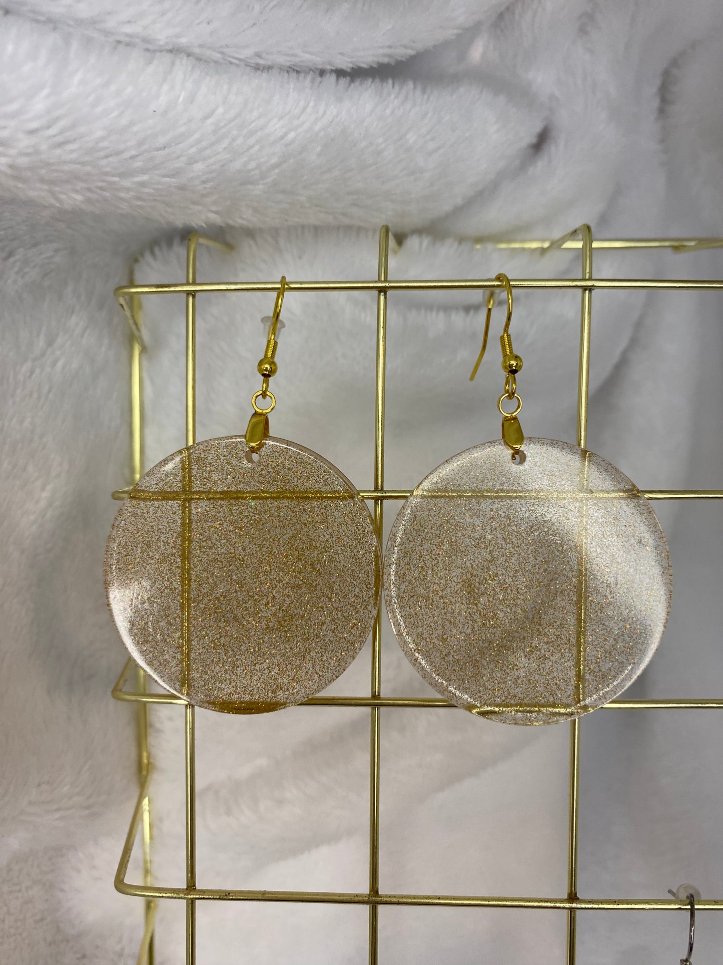Gold Holographic Glitter Earrings