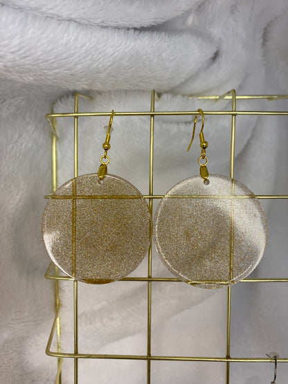 Gold Holographic Glitter Earrings