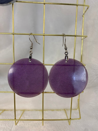 Purple Resin Earrings