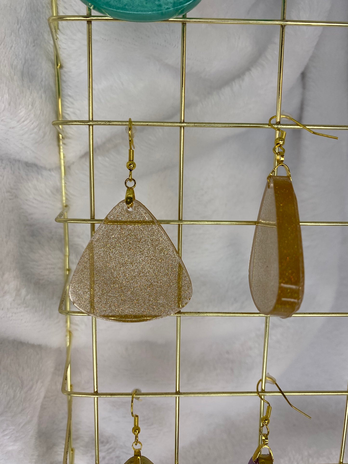 Gold Holographic Glitter Earrings