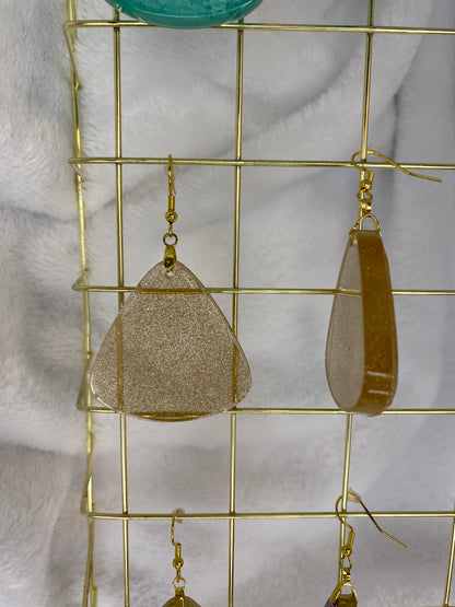 Gold Holographic Glitter Earrings