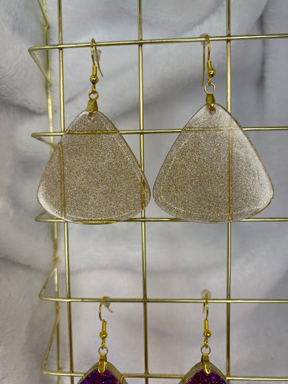 Gold Holographic Glitter Earrings