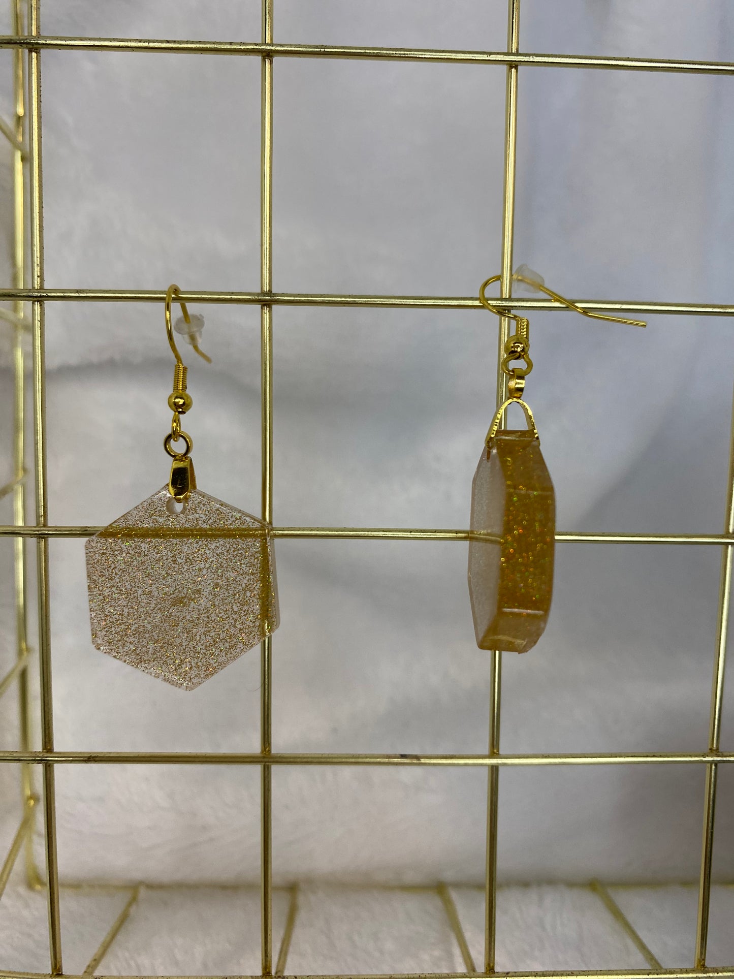 Gold Holographic Glitter Earrings